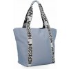 Herisson Veľká dámska nylonová shopper kabelka cez rameno svetlo modrá