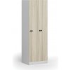Kovová šatníková skrinka S1, 2-dverová, 1850 x 600 x 500 mm, demont, mechanický kódový zámok, laminované dvere, dub prírodný