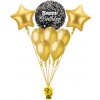 Balónová kytica k narodeninám zlatá 8ks