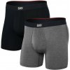 Saxx Vibe Xtra Boxer Brief Fly 2Pk Black/Dark Grey Heather