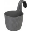 Závesný kvetináč Strend pro, PP, 26x18x24,5 cm, farba sivá