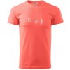 EKG zuby - Klasické pánske tričko vyššej gramáže - XL ( Korálová )