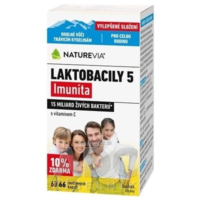 SWISS NATUREVIA LAKTOBACILY 5 Imunita cps s vitamínom C 66 ks