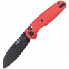 KUBEY Breeze Blackwashed Sandvik 14C28N Blade Red G10 Crossbarlock KU288F