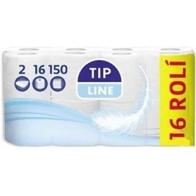 TIP LINE Toaletný papier 2-vrstvový Tip Line, 100% celulóza (16 ks)