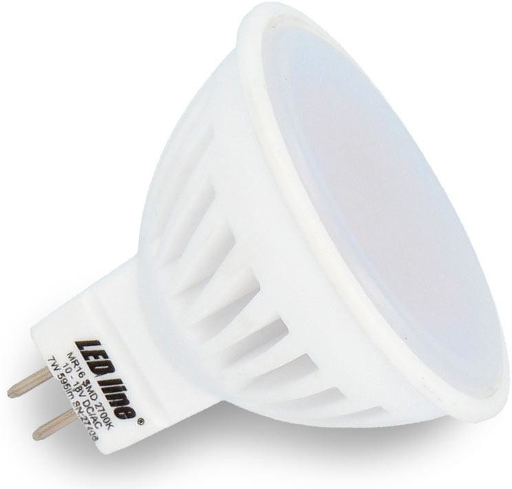 LED line LED žiarovka MR16, 7W, 595lm, 10-18V AC/DC Teplá biela