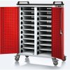 Alfa 3 Pojazdný nabíjací vozík pre notebooky a tablety, 20 priehradok, sivá/červená
