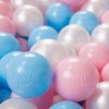 KiddyMoon 500 ∅ 6 cm Detské loptičky na hranie vo vani Detské plastové loptičky vyrobené v EÚ, detská modrá/púdrovo ružová/perleťová