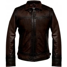 MAX pánska kožená bunda 5201 tmavo hnedá