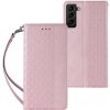 MG Magnet Strap knižkové kožené puzdro na Samsung Galaxy S22 Plus, ružové