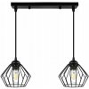 LEDLUX Závesné svietidlo Urban Cage – moderné čierne loftové osvetlenie s dvoma svetelnými bodmi Typ: Typ 2