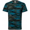 MALFINI Maskáčové tričko Camouflage - Maskáčová petrolejová | XS