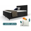 Wilsondo Čalúnená boxspring manželská posteľ s matracom Guliette - čierna Rozmer: 200x200