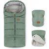 PETITEMARS PETITE&MARS Set zimný fusak Jibot 3v1 + rukavice na kočík Jasie Pale Eucalypt