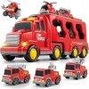 HASIČSKÉ AUTO LED VEĽKÉ WÓZ STRAŻACKI S VRTUĽNÍKOM SVETLÁ HUDBA PRE DETI