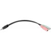 Kábel LCH KPO2927 JACK 3.5 konektor 4pin/2x JACK 3.5 zdierka stereo 0,2m