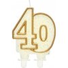 Godan Tortová sviečka číslo 40 zlatá
