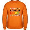 AWDis Mikina - Nápis - Love is Love - Orange Crush - XL - Pánske