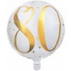 BALÓN FÓLIOVÝ 80. NARODENINY PÁRTY ZLATÝ 45 CM