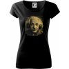Albert Einstein so slúchadlami Pure dámske tričko Čierna
