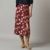 Blancheporte dlhá sukňa s potlačou bordó/prírodná