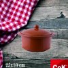 7225438 Keramický hrniec s pokrievkou 2,5 l d: 25 x 10 cm hnedá COK