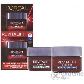 L'Oréal Paris Revitalift Omladzujúci krém Revitalift Laser X3 50 ml + Omladzujúci nočný krém Revitalift Laser X3 Night 50 ml darčeková sada