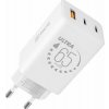 Adaptér OBAL:ME GaN USB-A + 2xUSB-C 65W Biely