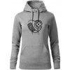 Florbal love - Mikina dámská Cape s kapucí - M ( Tmavosivý melír )