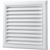 VENTS Štvorhranná ventilačná mriežka MV 120Vs s pevnou žalúziou a sieťkou Ø125 mm biela 38565