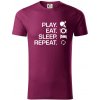 Stolný tenis - eat sleep - Tričko z organickej bavlny - M ( Fuchsiová )