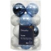 Vianočné ozdoby sklenené gule Ø 3,5 cm modré biele 16 ks