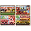 Melissa & Doug Drevené puzzle Dopravné prostriedky, 4v1