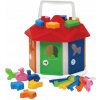 Teddies vkládačka domeček plast s klíči se zvířátky v sáčku 19x20x19 cm