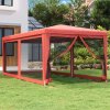 Party stan se 6 síťovanými bočnicemi červený 3 x 6 m HDPE Červená 319240