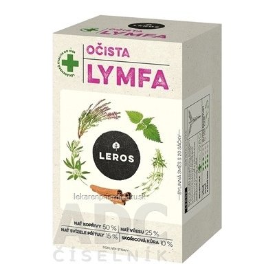 LEROS OČISTA LYMFA bylinná čajová zmes, nálevové vrecká 20x1,5 g (30 g)