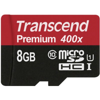 Transcend microSDHC 8GB UHS-I U1 + adapter TS8GUSDU1