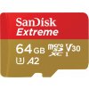 SANDISK microSDXC 64GB Extreme Action Cams and Drones + Rescue PRO Deluxe + SD adaptér SDSQXAH-064G-GN6AA