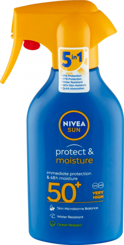 Nivea Sun Protect & Moisture hydratačný sprej na opaľovanie SPF50+ 270 ml