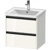 Duravit Ketho.2 - Umývadlová skrinka, 55x58x46 cm, 2 zásuvky, lesklá biela K25281022220000