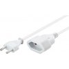 PremiumCord Kabel síťový prodlužovací dvojvidlice 230V 5m bílý kpsm5w