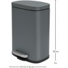 Spirella Pedálový odpadkový kôš Akira 5 l, matná sivá