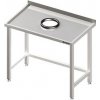 Přístěnný stůl s otvorem na odpadky 1600x600x850 mm | STALGAST, 980926160 inox