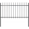 vidaXL Záhradný plot so špicatými vrchmi čierny oceľový 1,7x1 m