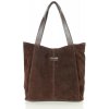 MARCO MAZZINI Mäkká kožená shopper taška | tmavohnedá vs108cc