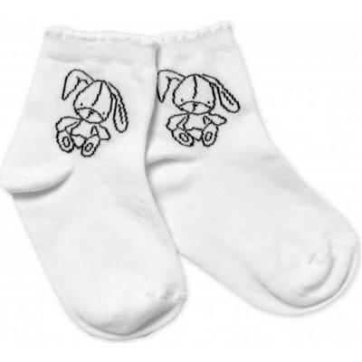 Baby Nellys Bavlnené ponožky Cute Bunny biele