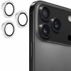 ENKAY sklá s trblietavými rámčekmi na ochranu šošoviek zadného fotoaparátu pre iPhone 17 Pro / 17 Pro Max - strieborná - možnosť vrátiť tovar ZADARMO do 30tich dní