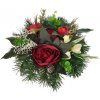 Smútočný aranžmán betonka umelé peonie pivónie a doplnky Ø 28cm x 15cm