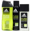 Adidas PURE GAME darčeková sada pre mužov, dezodorant v prírodnom spreji 75 ml + sprchový gél 250 ml + vonný dezodorant 150 ml