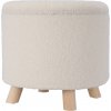 Home Styling Collection Úložný kulatý čalouněný puf TEDDY, 40 × 37 cm, bílý
